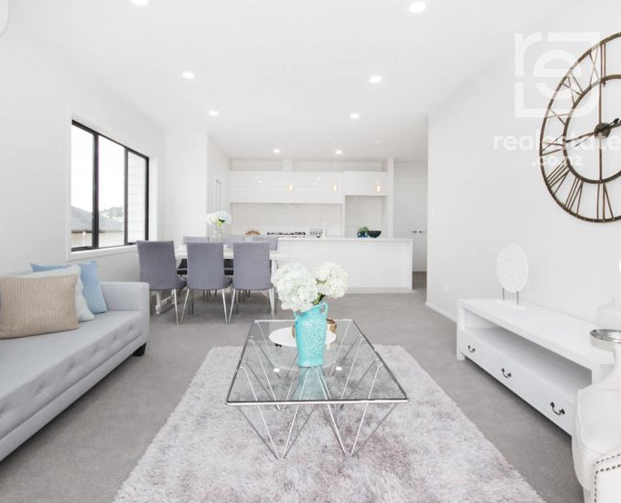 Light-filled open-plan living, dining and kitchen